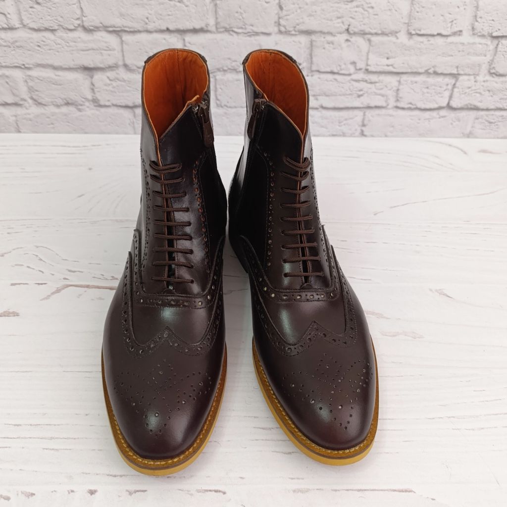 قیمت ارزان نیم بوت مردانه رسمی چرم طبیعی دست دوز مدل ریچموند قهوه ای تیره