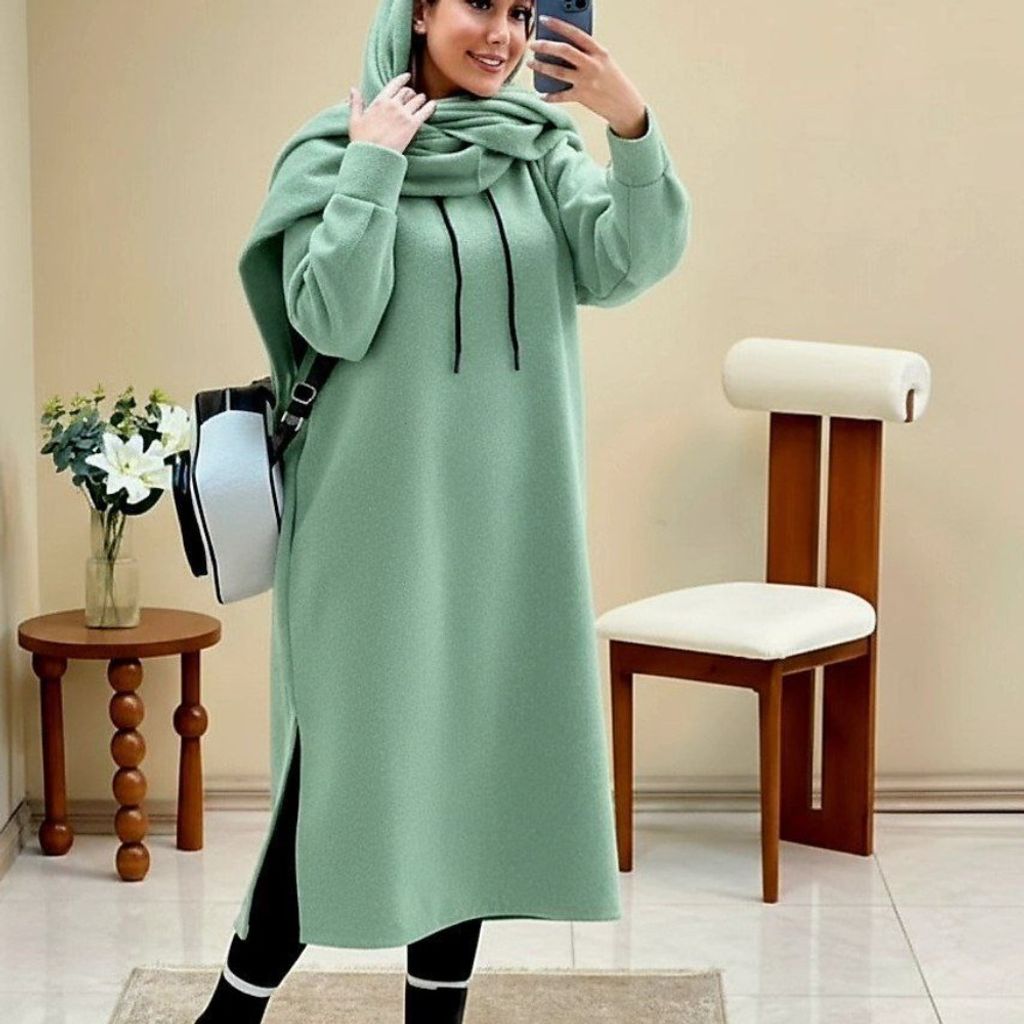 قیمت ارزان هودی بلند پنبه