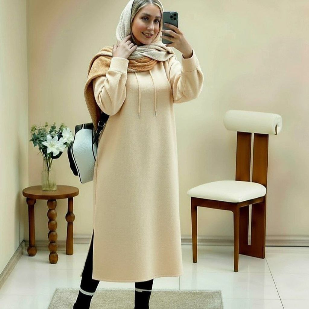 قیمت ارزان هودی بلند پنبه