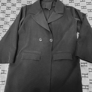 کت مشکی تک دکمه کرپ