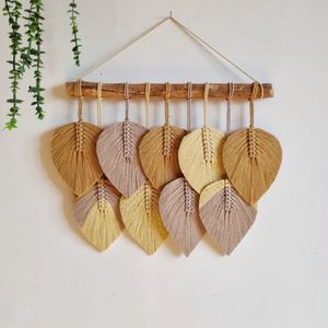 دیوارکوب برگ مکرومه بافی مدرن طرح درسا