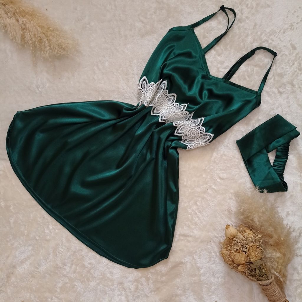 قیمت ارزان لباس خواب ساتن ابریشم زنانه مدل نازگل کد 01