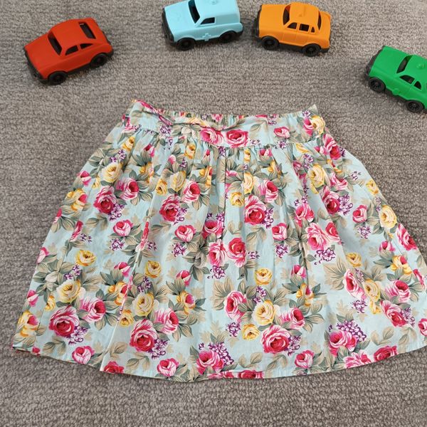 دامن گل دار دخترانه نخی وارداتی