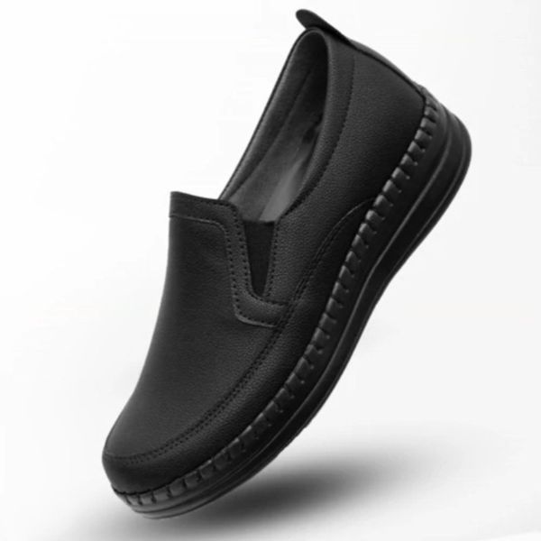 کفش زنانه مدل گلبهار کفی طبی و خارپاشنه رنگ مشکی