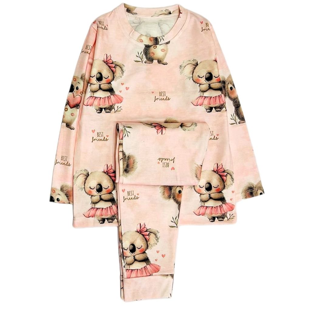 خرید اینترنتی ست بلوز و شلوار کوالا قلبی مناسب 7 تا 15 سال کد 3009