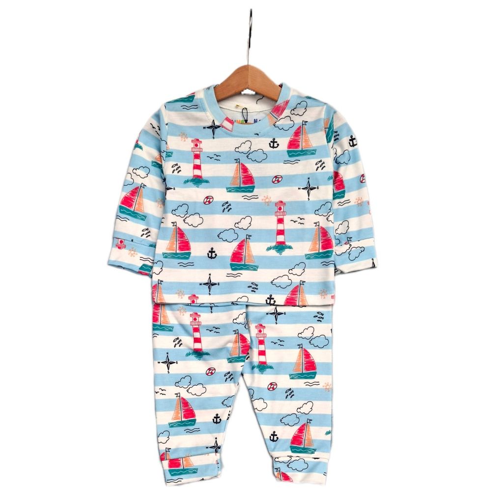 خرید اینترنتی ست بلوز و شلوار قایق کد 2045