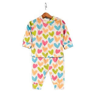 ست بلوز و شلوار قلب رنگی کد 2044