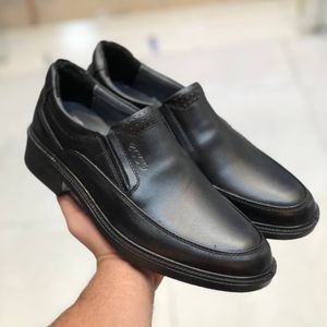 کفش چرم مردانه مجلسی صافتی مشکی برند رخشی