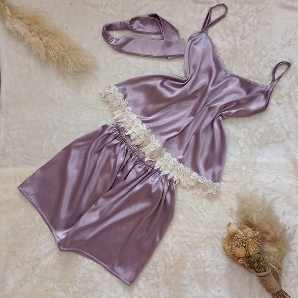 لباس خواب ساتن ابریشم زنانه مدل شیرین