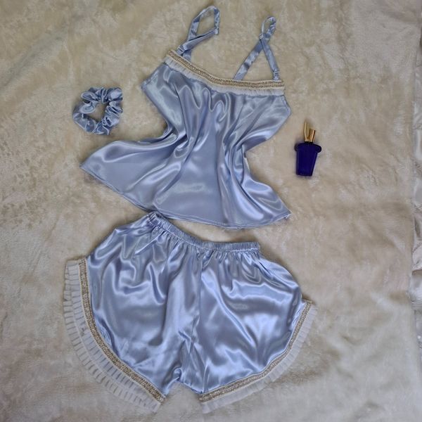 لباس خواب ساتن ابریشم زنانه مدل سلین