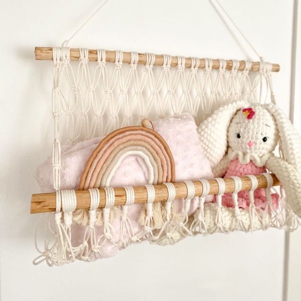 نگهدارنده عروسک مکرومه مدل تدی