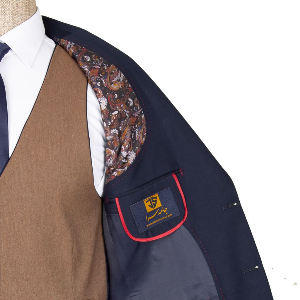 فروش اینترنتی کت و شلوار سرمه‌ ای ژیله دورو مور کد 1449