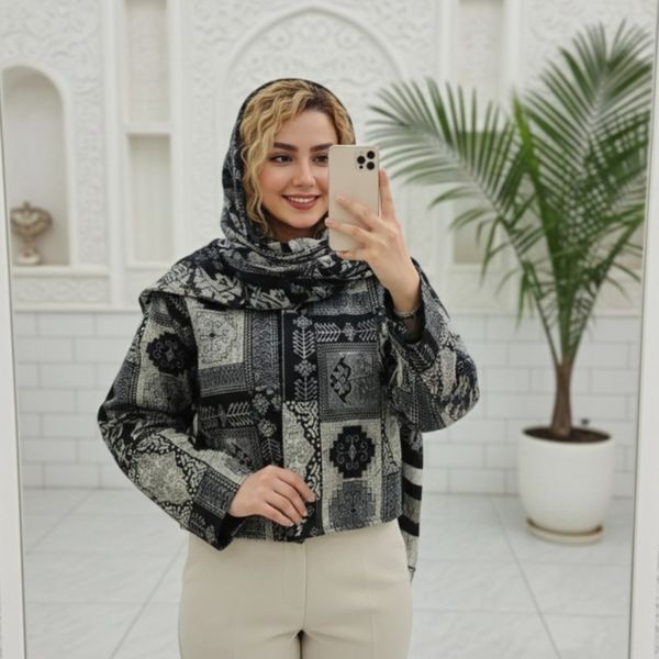 کراپ کت ژاکارد