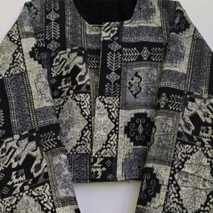 کراپ کت ژاکارد