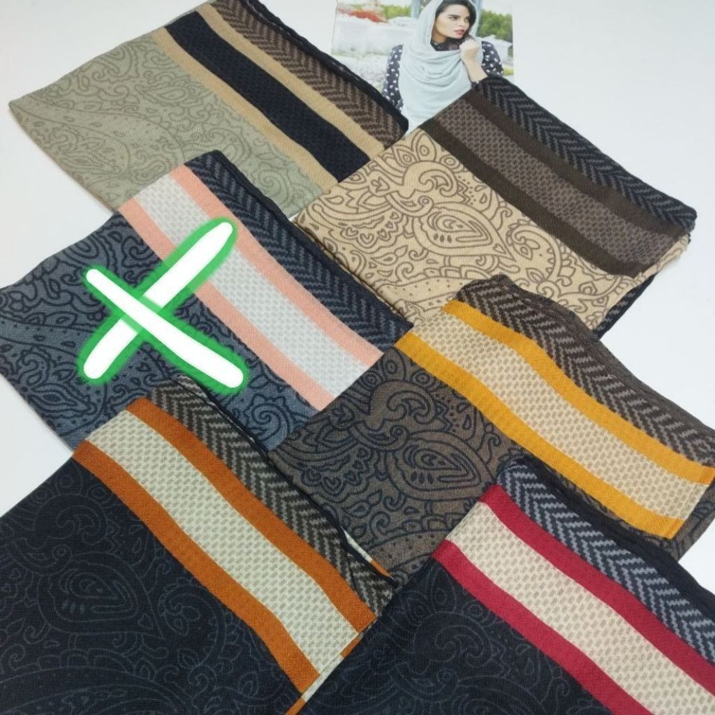 خرید انلاین روسری نخی پارچه زنبوری پاییزه ضخیم قواره 125 با ارسال رایگان