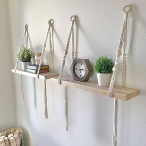 شلف چوبی مدرن مکرومه بافی طرح ناهید