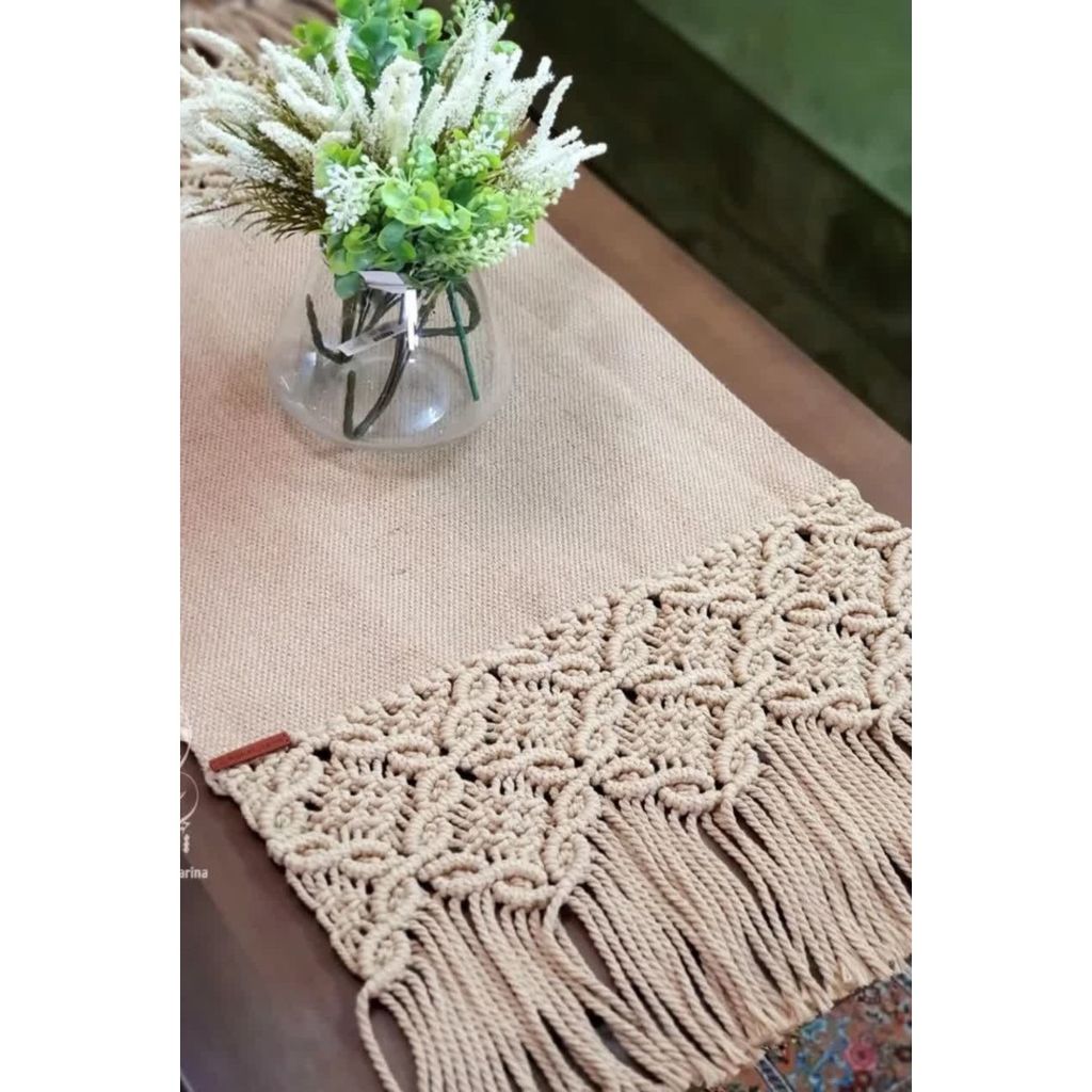 خرید آنلاین رانر رومیزی‌ مکرومه بافی مدل لعلینه