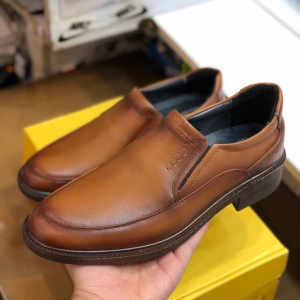 کفش چرم مردانه مجلسی صافتی عسلی