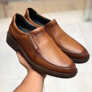 کفش چرم مردانه مجلسی صافتی عسلی