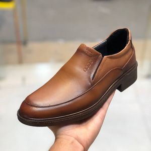 مشخصات کفش چرم مردانه مجلسی صافتی عسلی