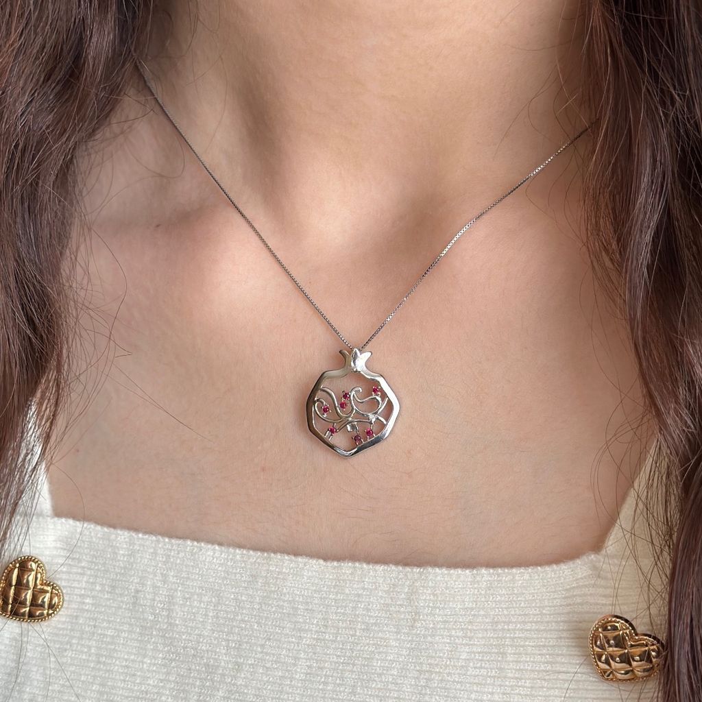 خرید آنلاین گردنبند نقره انار ♥️