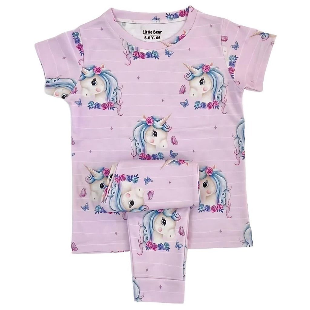 خرید انلاین ست تیشرت و شلوار اسب تک شاخ مناسب 7 تا 15 سال کد 3503