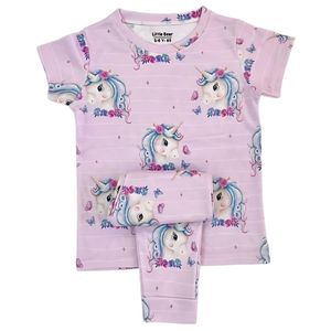 ست تیشرت و شلوار اسب تک شاخ مناسب 7 تا 15 سال کد 3503