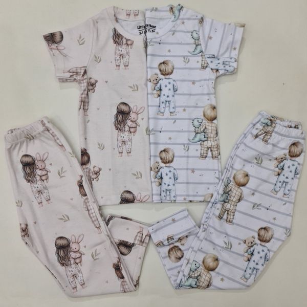 ست تیشرت و شلوار دختر کوچولو مناسب 2 تا 15 سال کد 3512