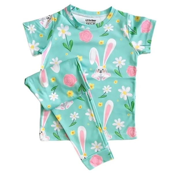 ست تیشرت و شلوار خرگوش گوش دراز مناسب 7 تا 15 سال کد 3515