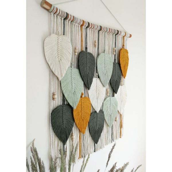 دیوارکوب برگ مکرومه بافی دکوراتیو طرح آنام