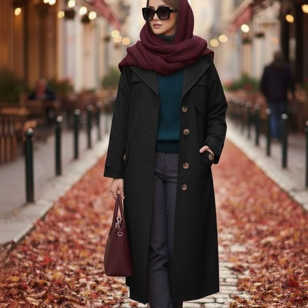 بارونی آستردار کاریسا رنگ مشکی