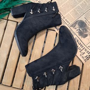 خرید اینترنتی نیم بوت پاشنه دار 7 سانت بغل زیپ هانا