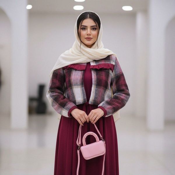 کت سارافون مخمل کبریتی یلدایی