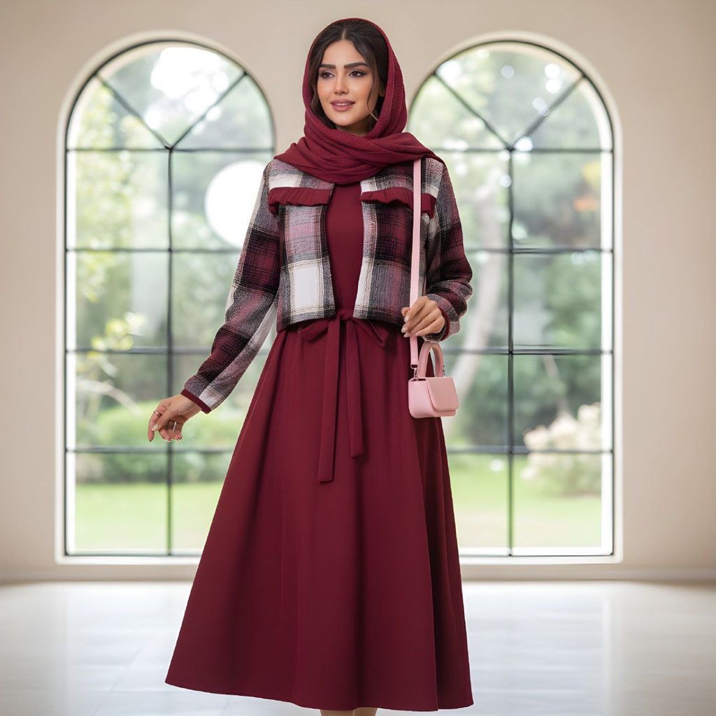 مشخصات کت سارافون مخمل کبریتی یلدایی