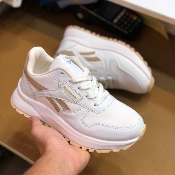 کفش چرم زنانه اسپرت مدل ریبوک سفید