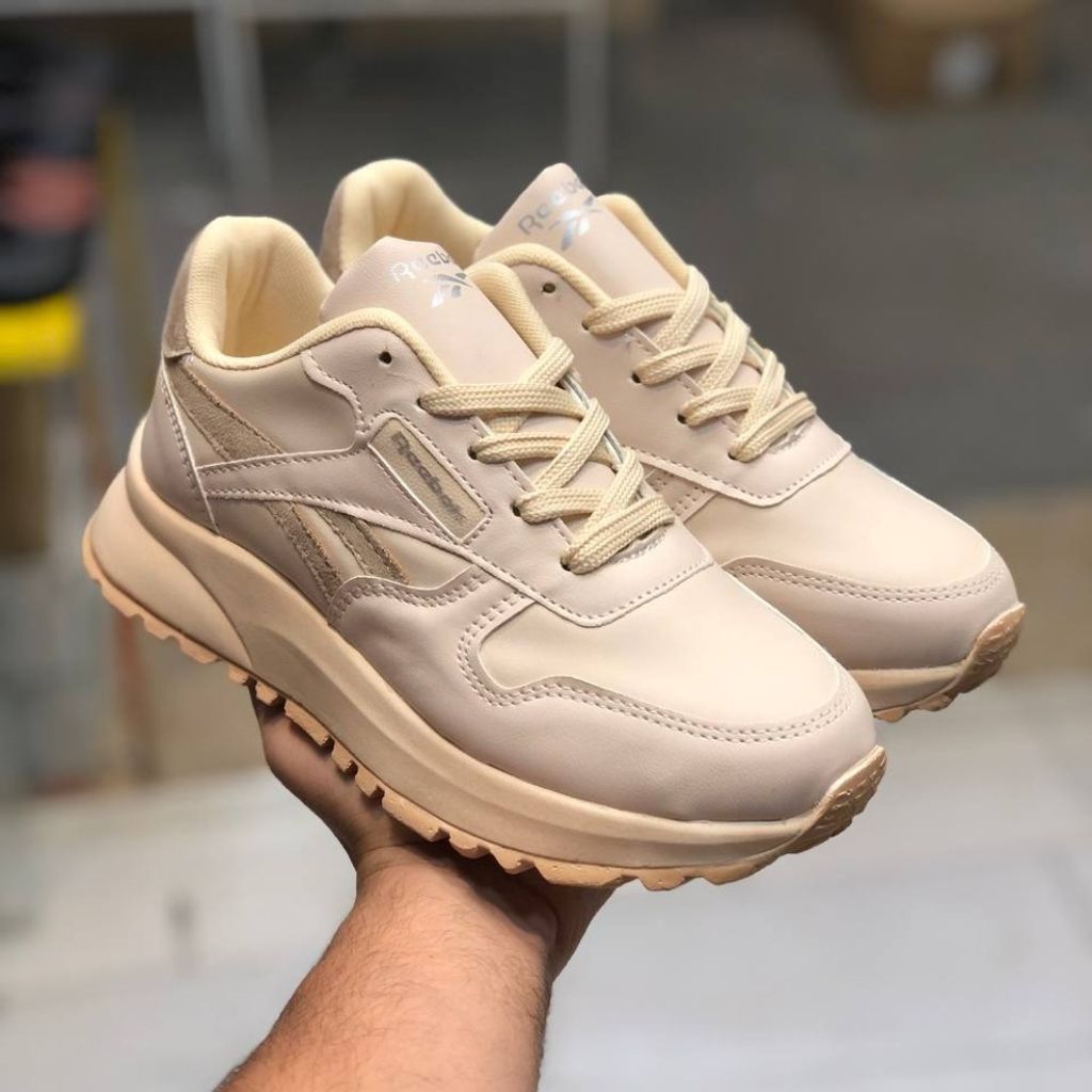 قیمت کفش چرم زنانه اسپرت مدل ریبوک کرم قهوه ای