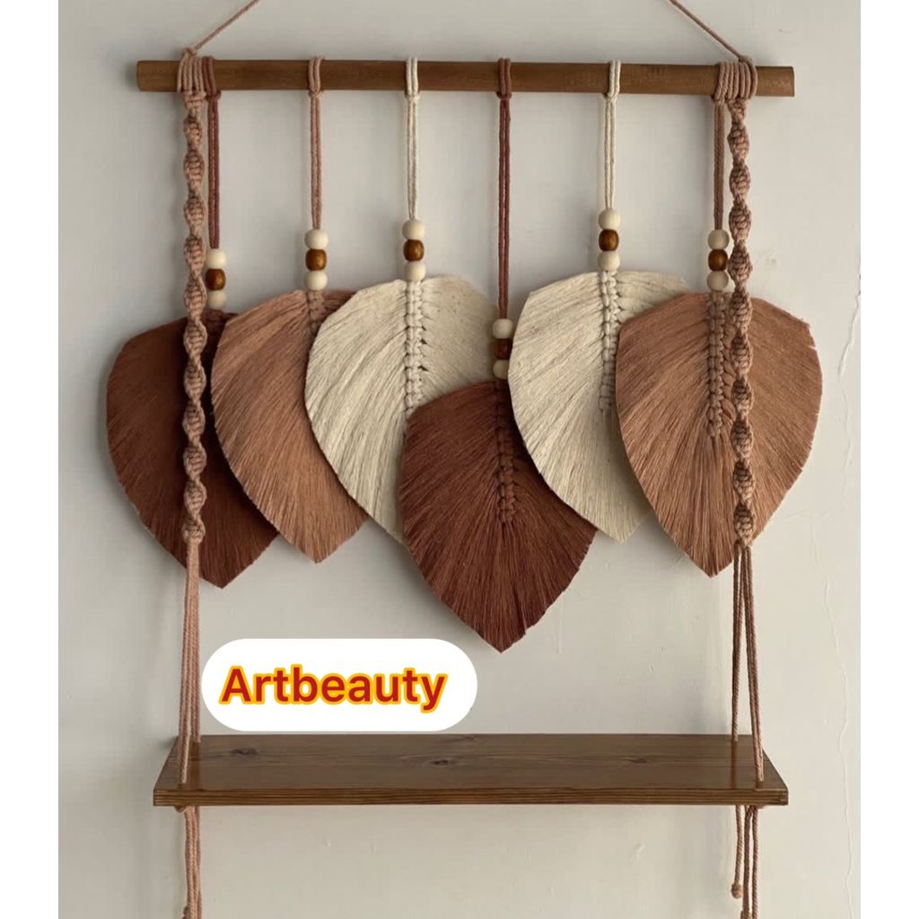 فروش اینترنتی شلف چوبی برگ مکرومه بافی طرح نازنین