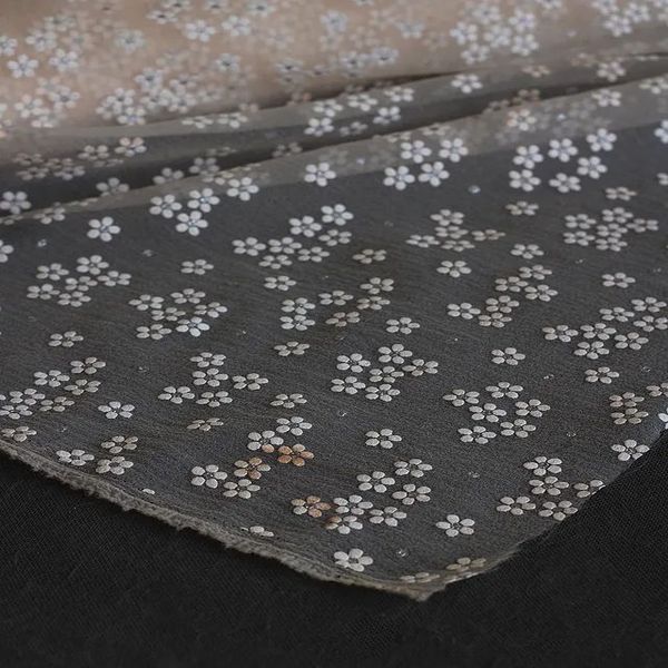 پارچه تور ارگانزا گل گچی 1138