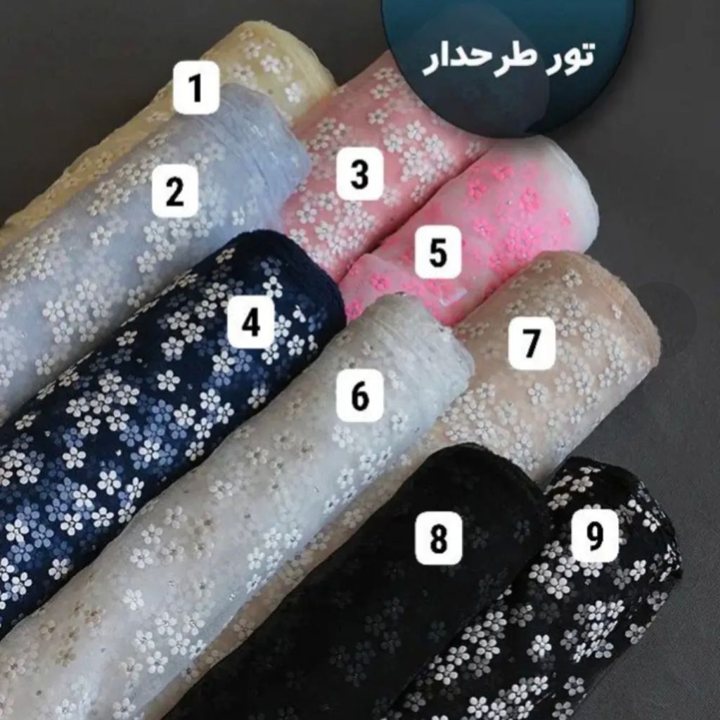 خرید اینترنتی قیمت پارچه تور ارگانزا گل گچی