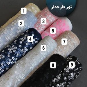 پارچه تور ارگانزا گل گچی