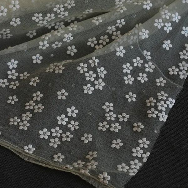 پارچه تور ارگانزا گل گچی