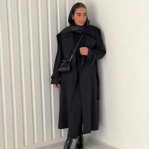 بارونی مشکی بلند کمربندار