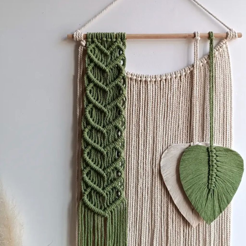 فروش اینترنتی دیوار کوب مکر‌ومه بافی مدل برگ