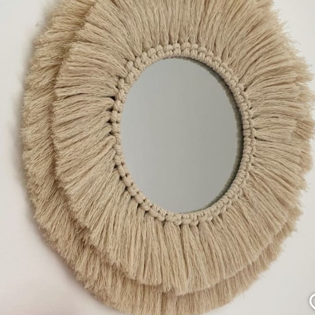 خرید آنلاین ایینه  دکوراتیو مکرومه