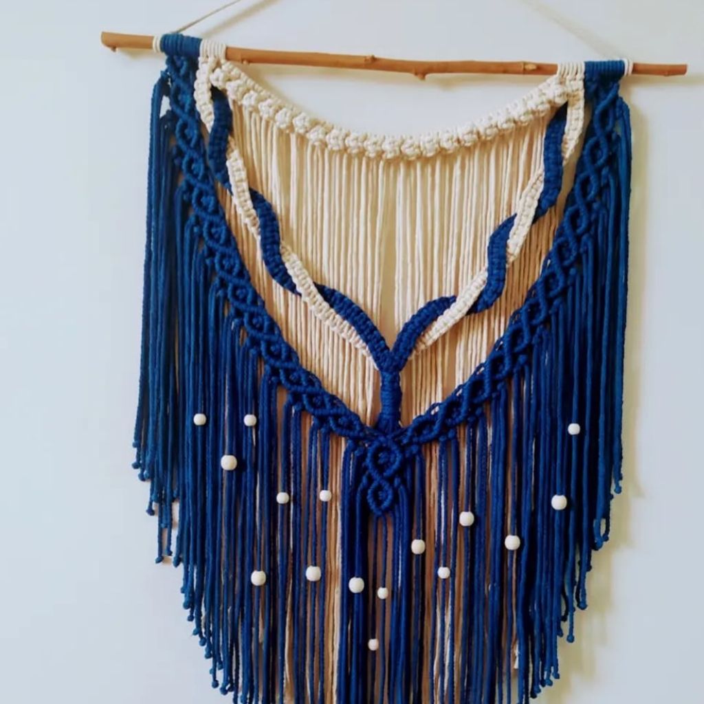 خرید اینترنتی دیوار کوب مکر‌ومه بافی مدل سورمه ای