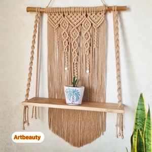 شلف چوبی مکرومه بافی خاص طرح کوهستان