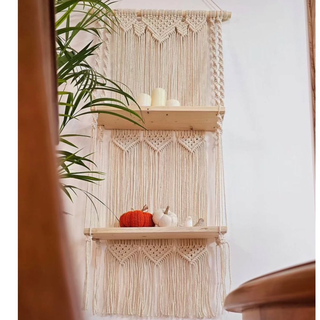 خرید آنلاین شلف چوبی مکرومه بافی ارسال رایگان