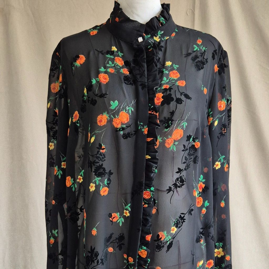 خرید آنلاین شومیز زنانه مشکی گلدار گل مخملی حریر در سه رنگ بنفش صورتی، قرمز، نارنجی