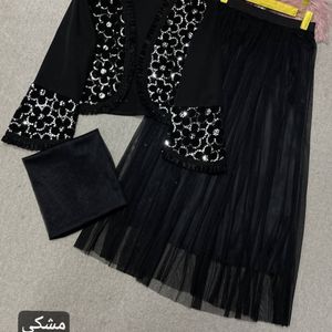 قیمت ارزان کت و دامن ست سه تیکه سوده