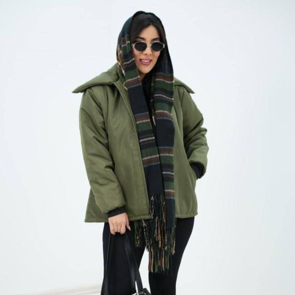 کاپشن یقه پهن یلدایی